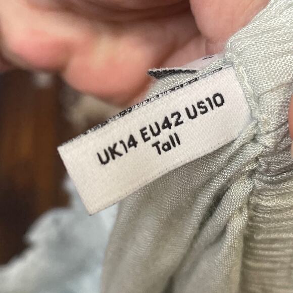 ASOS Design Sea foam Green Maxi Skirt w/Front Square Pockets Ruffle Waistband - Picture 6 of 9